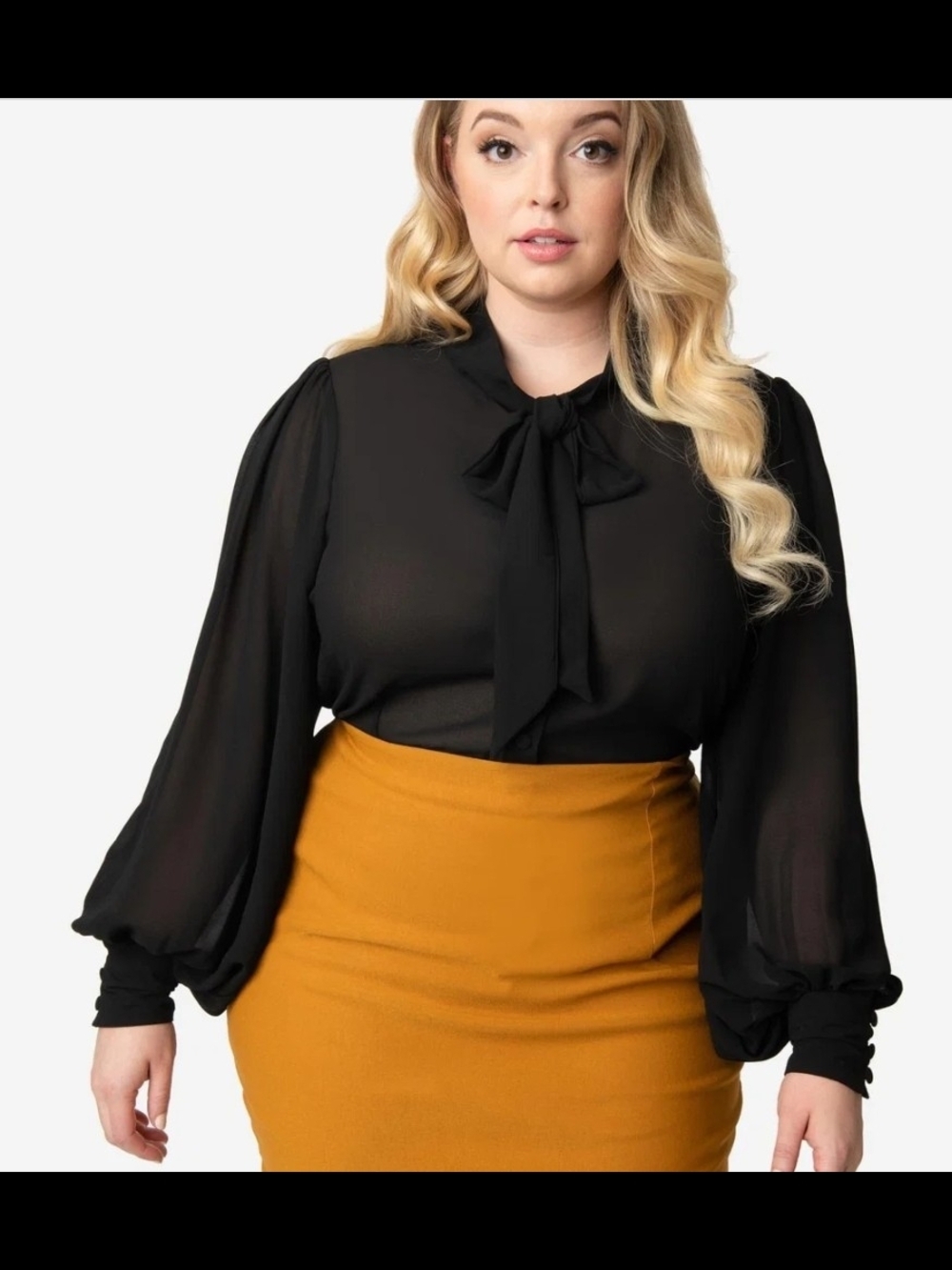 Unique Vintage Gwen Blouse in Black NWOT, L
